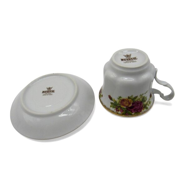 CROWN IMPERIAL Tea Cup And Saucer Floral Romania Vintage - Picture 9 of 10